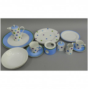 Набор посуды на 2 персоны 20 предметов  Leander "Елизавета /Горох /голубой" / 158524