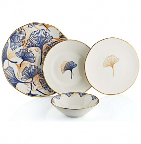 Набор тарелок 24 предмета на 6 персон  O.M.S. Collection "Blue Ginkgo" / 284351
