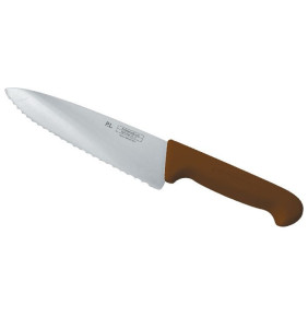 Нож поварской 25 см волнистое лезвие  P.L. Proff Cuisine "PRO-Line" коричневый  / 316427