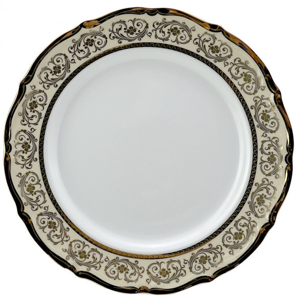 Набор тарелок 25 см 6 шт  Bavarian Porcelain &quot;Мария-Тереза /Цветочная роспись /Бежевая&quot; / 272648