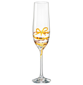 Бокалы для шампанского 190 мл 2 шт  Crystalex CZ s.r.o. "Виола /Бант с кристаллом /Золото и платина" / 126119