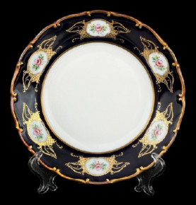 Набор тарелок 19 см 6 шт  Bohemia Porcelan Moritz Zdekauer 1810 s.r.o. "Анжелика /Цветы /Кобальт" / 033810