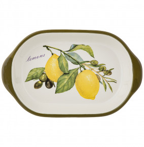 Блюдо-Шубница 28 х 17,5 х 4,5 см овальное  Agness "Лимоны" / 256630
