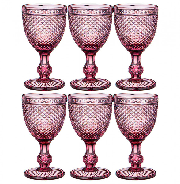 Бокалы для белого вина 300 мл 6 шт розовые  LEFARD &quot;Гранат /Muza color&quot; / 220740