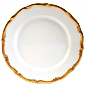 Тарелка 25 см 1 шт  Porcelaine Czech Gold Hands "Мария-Тереза /Широкая золотая отводка" / 172117