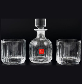Набор для виски 3 предмета (графин 345 мл + 2 стакана по 360 мл)  RCR Cristalleria Italiana SpA "Комбо /Без декора" / 117012