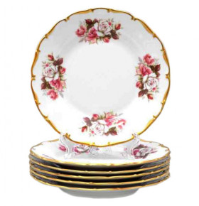 Набор тарелок 19 см 6 шт  Bohemia Porcelan Moritz Zdekauer 1810 s.r.o. "Анжелика /Букет из роз" / 010902