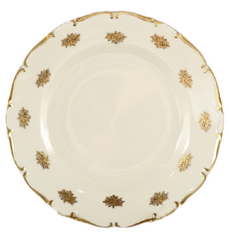 Набор тарелок 19 см 6 шт  Bohemia Porcelan Moritz Zdekauer 1810 s.r.o. &quot;Анжелика /Маленькие золотые розочки /СК&quot; / 066510
