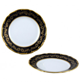 Набор тарелок 17 см 6 шт  Bohemia Porcelan Moritz Zdekauer 1810 s.r.o. "Анжелика /Золотые вензеля /Кобальт" / 010809