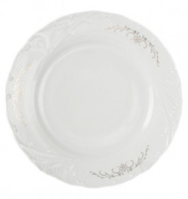 Набор тарелок 19 см 6 шт  Bohemia Porcelan Moritz Zdekauer 1810 s.r.o. "Лиана /Серый орнамент /отводка платина" / 051012