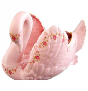 Конфетница h-17 х 21 см Лебедь  Leander "Соната /Розовый цветок" розовая / 158762