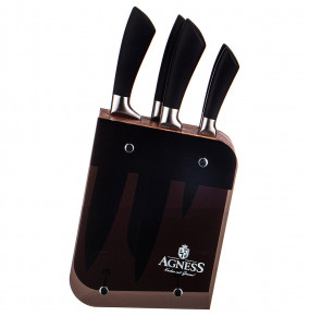 Набор кухонных ножей на подставке 6 предметов "Agness" / 234934