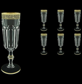 Бокалы для шампанского 160 мл 6 шт  Astra Gold "Провенза /Блэк" / 030383
