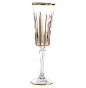 Бокалы для шампанского 210 мл 6 шт  RCR Cristalleria Italiana SpA "Таймлесс /С золотом" / 146760