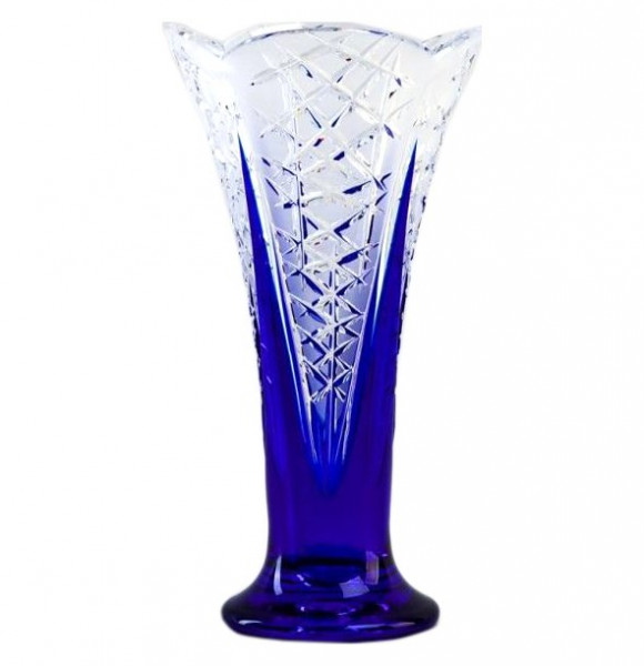 Ваза для цветов 25,5 см  Aurum Crystal &quot;Бутон /Синяя&quot; / 152810