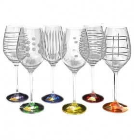 Бокалы для белого вина 360 мл 6 шт  Rona "Celebration /Разноцветные" / 061199