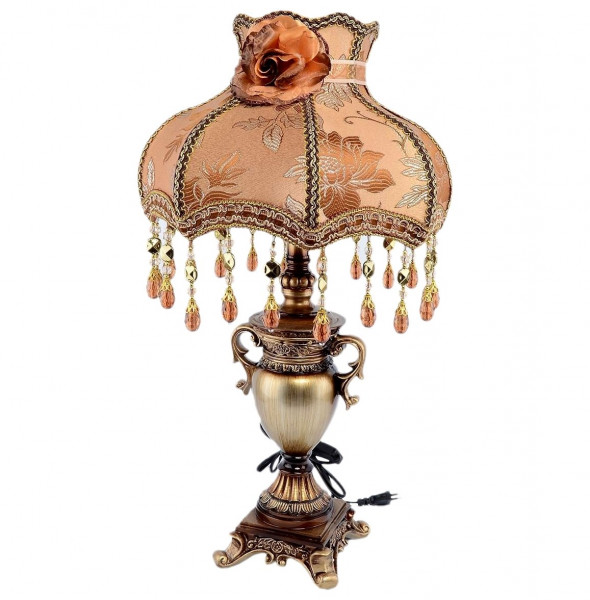 Настольная лампа с абажуром  Royal Classics &quot;Золотая лилия /янтарная&quot; / 150444