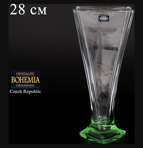 Ваза для цветов 28 см н/н  Crystalite Bohemia "Квадро /Зелёное дно"  / 080385