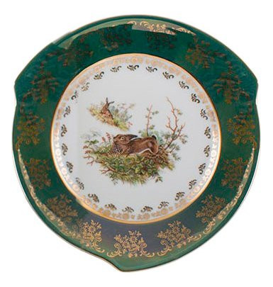 Тарелка 21 см 1 шт  Royal Czech Porcelain &quot;Хаппа /Охота зеленая&quot; / 203439