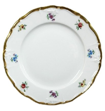 Набор тарелок 19 см 6 шт  МаМ декор &quot;Мария-Луиза /Мелкие цветы /матовое золото&quot; / 090457