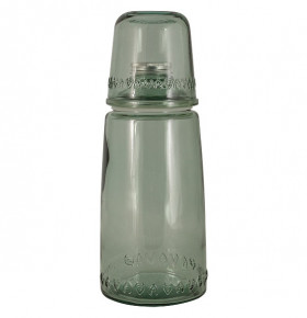 Бутылка для воды 1 л со стаканом на 220 мл зелёная  SAN MIGUEL "Natural  Water" / 292083