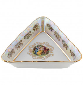 Салатник 13 см треугольный  Royal Czech Porcelain "Офелия /Мадонна перламутр" / 203411