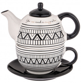 Чайный набор на 1 персону 3 предмета (чайник 490 мл + чайная пара 280 мл)  LEFARD "Этника" / 234823