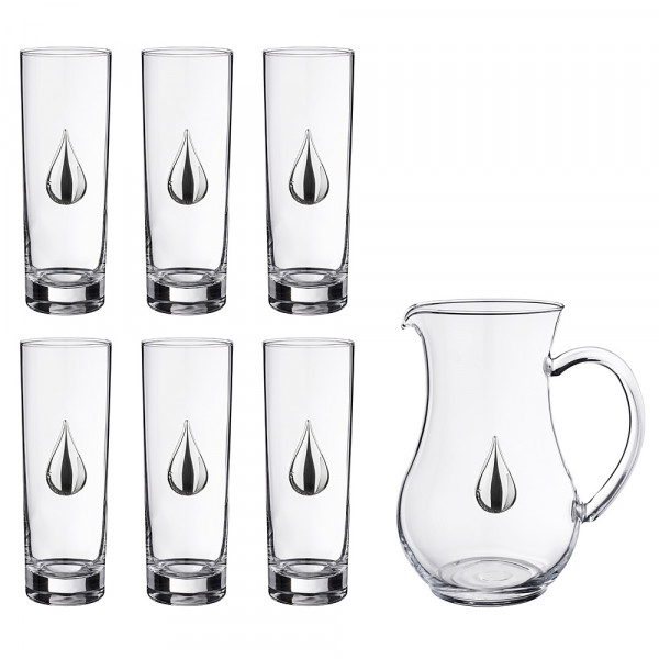 Набор для воды 7 предметов (кувшин 1,4 л + 6 стаканов по 350 мл)  Acampora &quot;Капля&quot; / 171159