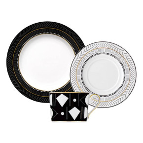 Набор чайных пар 250 мл 4 шт с тарелками  Cmielow Design Studio "Дженни /Art Deco золото" / 163412