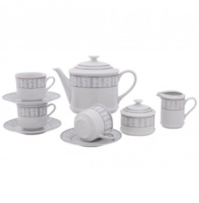 Чайный сервиз на 6 персон 15 предметов  Leander "Сабина /Серый орнамент" / 158944
