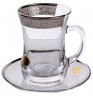 Изображение товара Набор чайных пар 225 мл 6 шт   UNION GLASS "Цветочный узор /Платина" / 159550