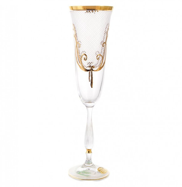 Бокалы для шампанского 190 мл 6 шт  UNION GLASS &quot;Антик /Каро /С золотым узором&quot; / 101554