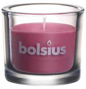 Свеча 8 х 9,2 см в стекле тёмно-розовая "Classic /Bolsius" (время горения 29 ч) / 278261