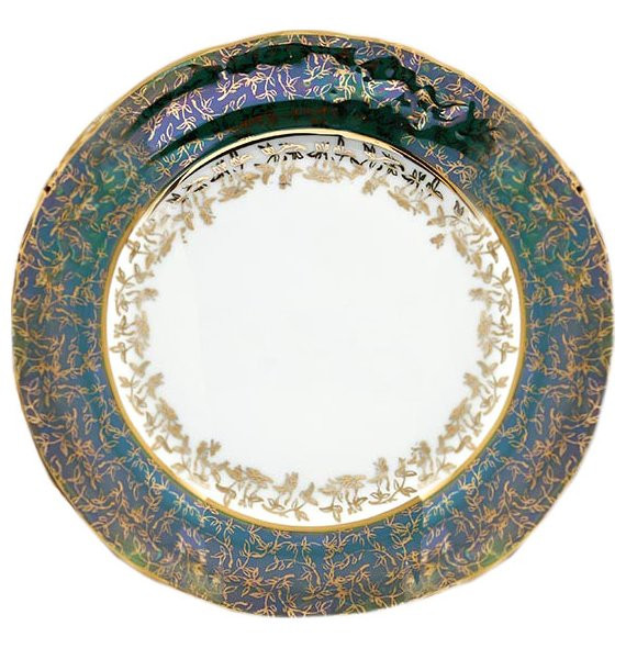 Набор тарелок 19 см 6 шт  Roman Lidicky &quot;Фредерика /Золотые листики на зелёном&quot; / 167792