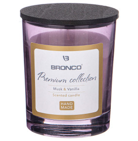 Свеча 9,5 х 8 см в стакане с крышкой ароматизированная фиолетовая Bronco / 335055