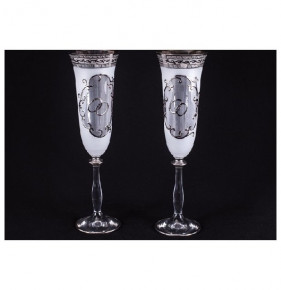 Бокалы для шампанского 190 мл 2 шт  Crystalex CZ s.r.o. "Анжела /Свадебные /Антик платина" / 052972
