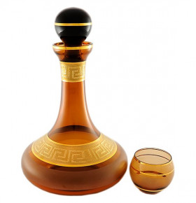 Набор для вина 7 предметов (графин 1,25 л + 6 стаканов по 150 мл) коричневый  Egermann "Версаче золото" / 029960