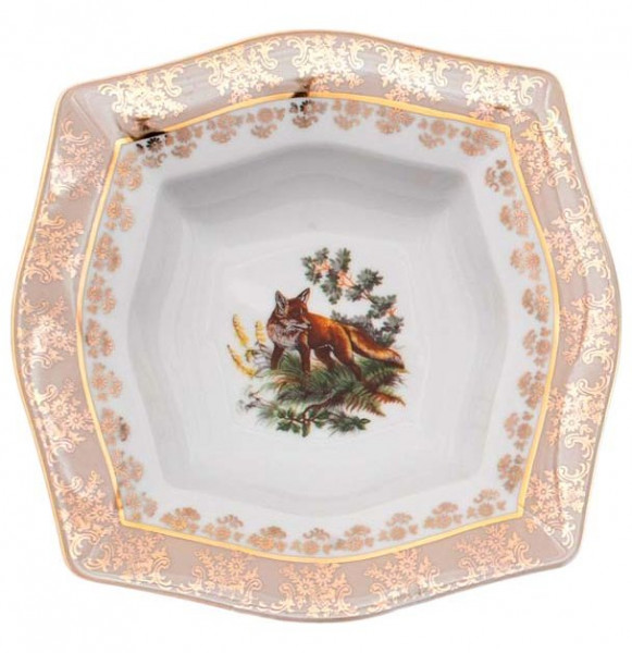 Набор тарелок 22,5 см 6 шт глубокие  Royal Czech Porcelain &quot;Львов /Охота бежевая&quot; / 203486