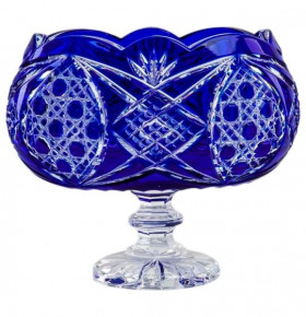 Фруктовница 25 см н/н  Aurum Crystal "Беата /Синяя" / 152684