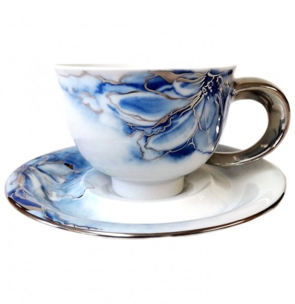 Чайная пара 350 мл 1 шт синяя  Leander &quot;Келт /Цветочная коллекция&quot; / 158531