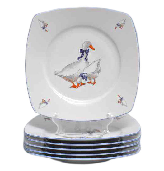 Набор тарелок 15 см 6 шт  Bohemia Porcelan Moritz Zdekauer 1810 s.r.o. &quot;Тетра /Гуси&quot; / 013573